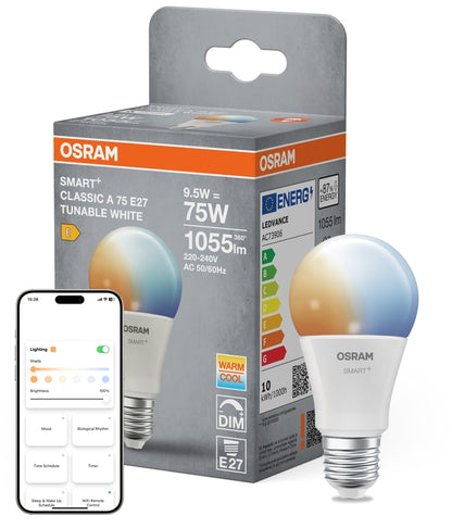SMART+ MATTER Classic A75 9.5W E27 Tunable White | OSRAM