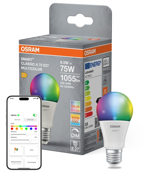SMART+ MATTER Classic A75 9.5W E27 Multicolor | OSRAM