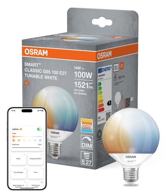 SMART+ MATTER Globe 95 14W E27 Tunable White | OSRAM