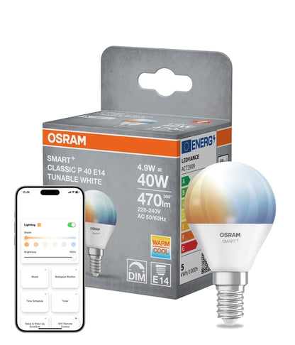 SMART+ MATTER Classic P40 4.9W E14 Tunable White | OSRAM