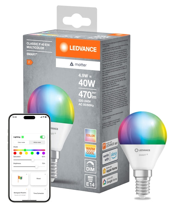 SMART+ MATTER Classic P40 4.9W E14 Multicolor | OSRAM