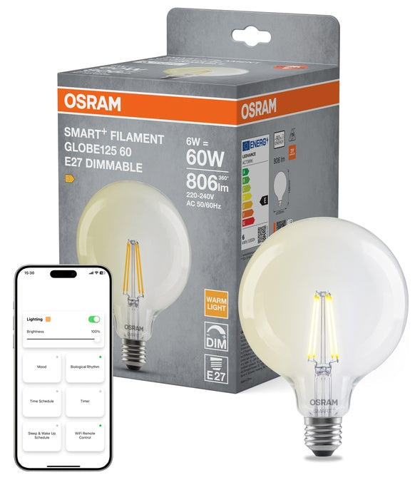 SMART+ MATTER Classic Globe 6W 2700K E27 Filament Dimmable | OSRAM ...